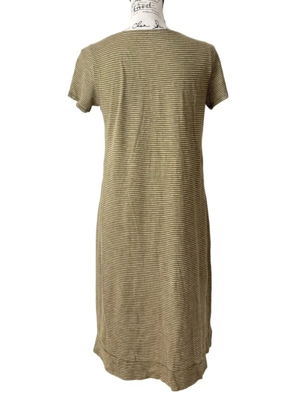 Eileen Fisher Womens Size XS Striped Dress With Pockets Hemp Organic Cotton - Picture 3 of 7